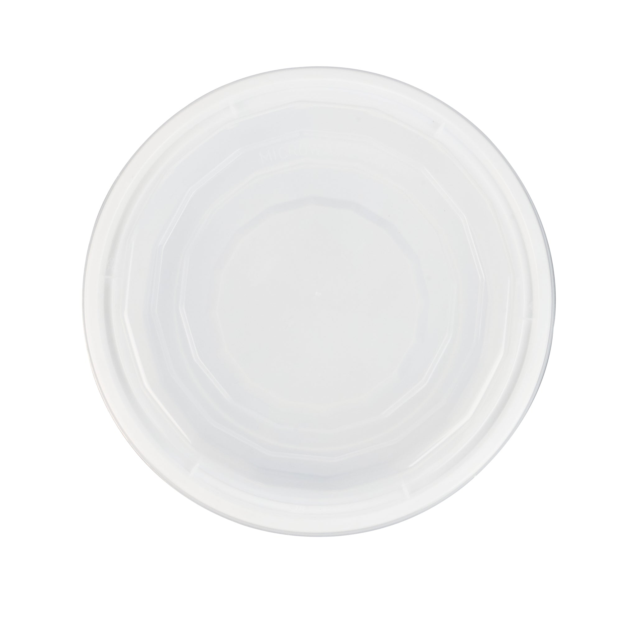 Asporto 24 oz Round White Plastic To Go Box - with Clear Lid, Microwavable - 7 1/4" x 7 1/4" x 1 1/2" - 100 count box