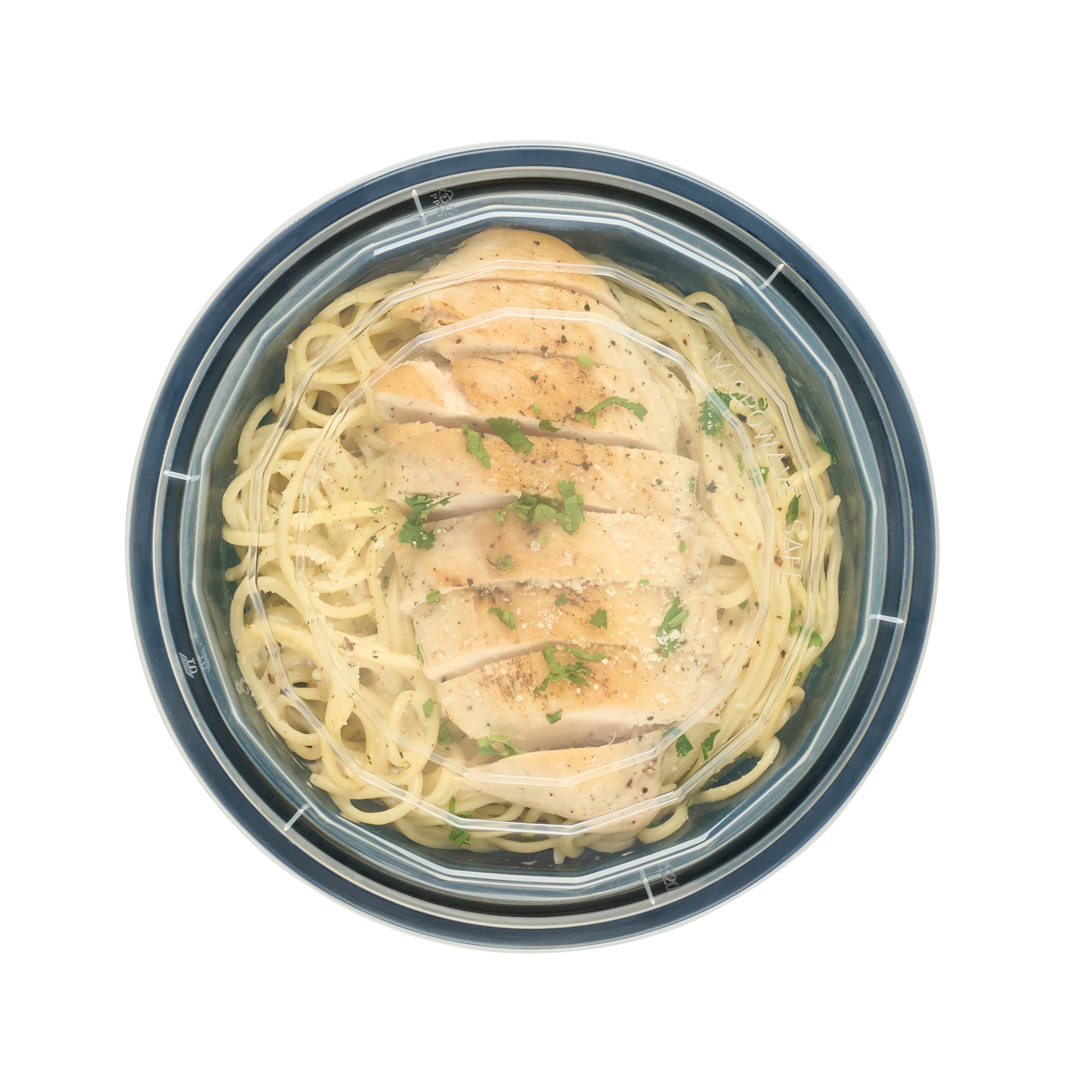 Asporto 32 oz Round Black Plastic To Go Box - with Clear Lid, Microwavable - 7 1/4" x 7 1/4" x 3" - 100 count box