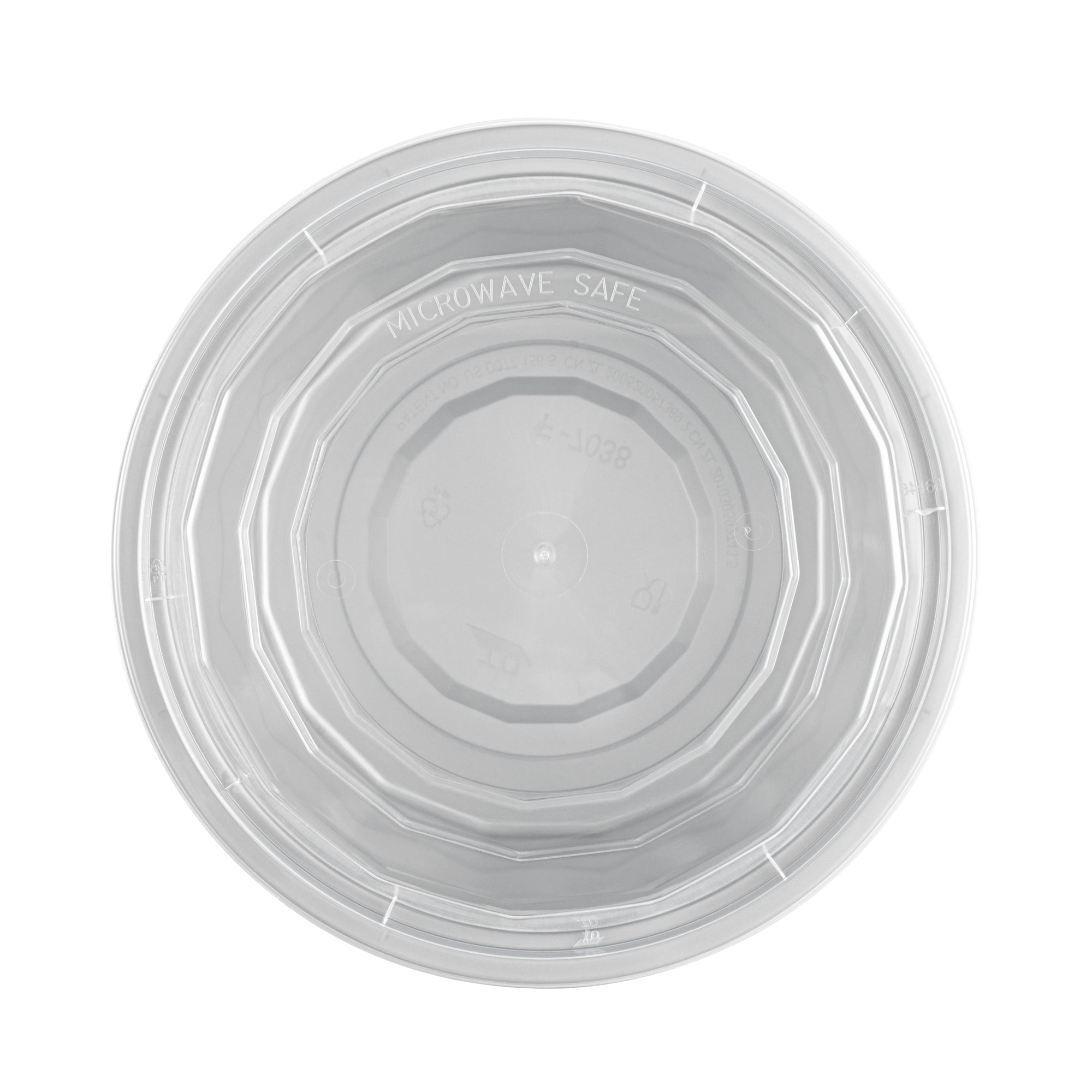 Asporto 32 oz Round Silver Plastic To Go Box - with Clear Lid, Microwavable - 7 1/4" x 7 1/4" x 3" - 100 count box