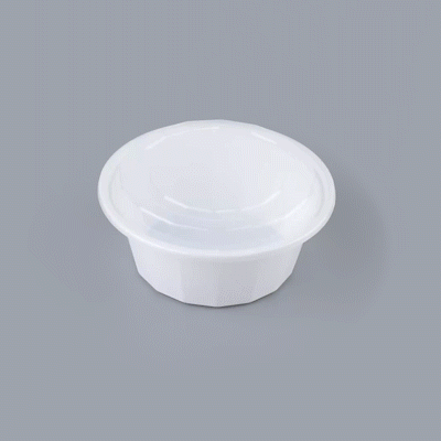 Asporto 32 oz Round White Plastic To Go Box - with Clear Lid, Microwavable - 7 1/4" x 7 1/4" x 3" - 50 count box