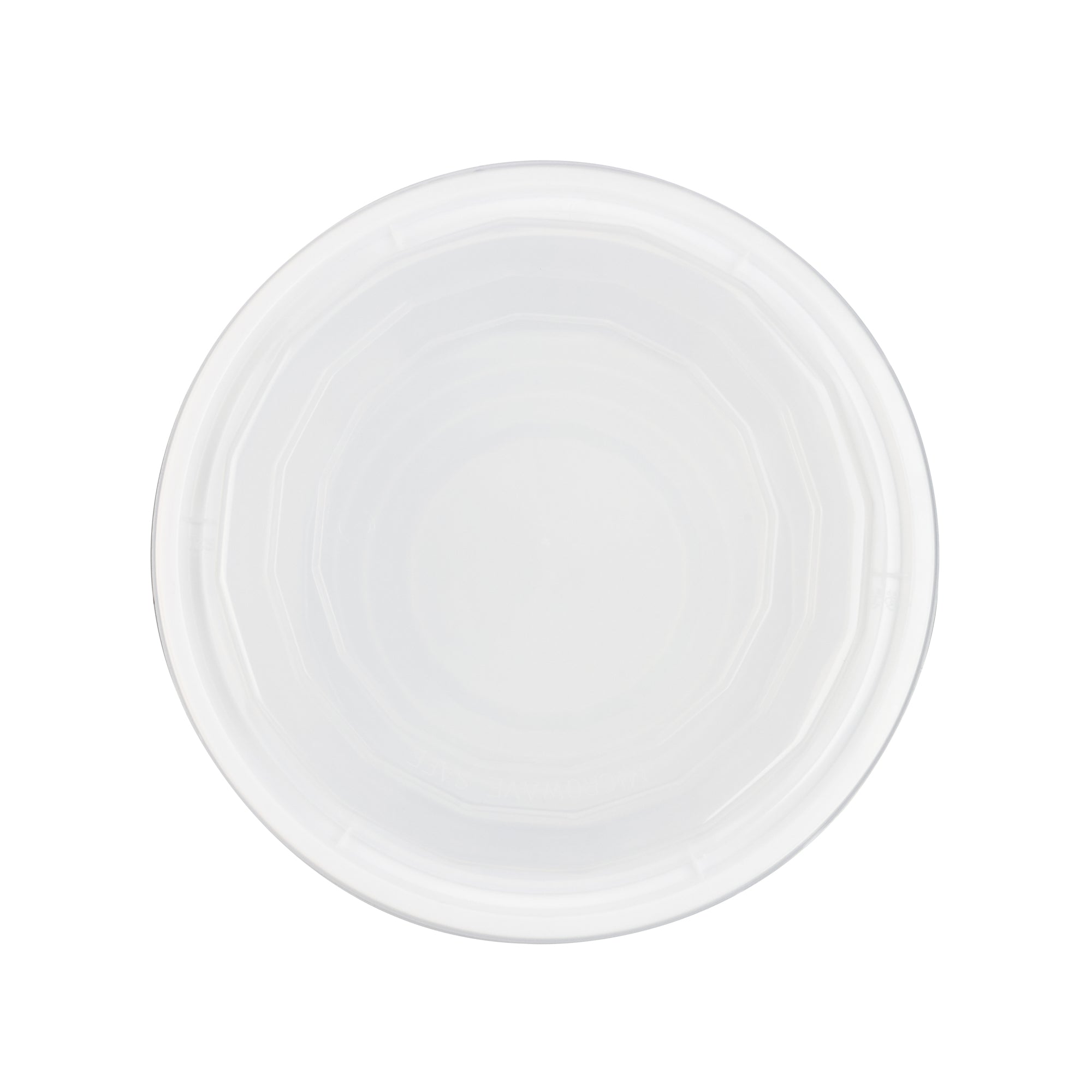 Asporto 32 oz Round White Plastic To Go Box - with Clear Lid, Microwavable - 7 1/4" x 7 1/4" x 3" - 50 count box