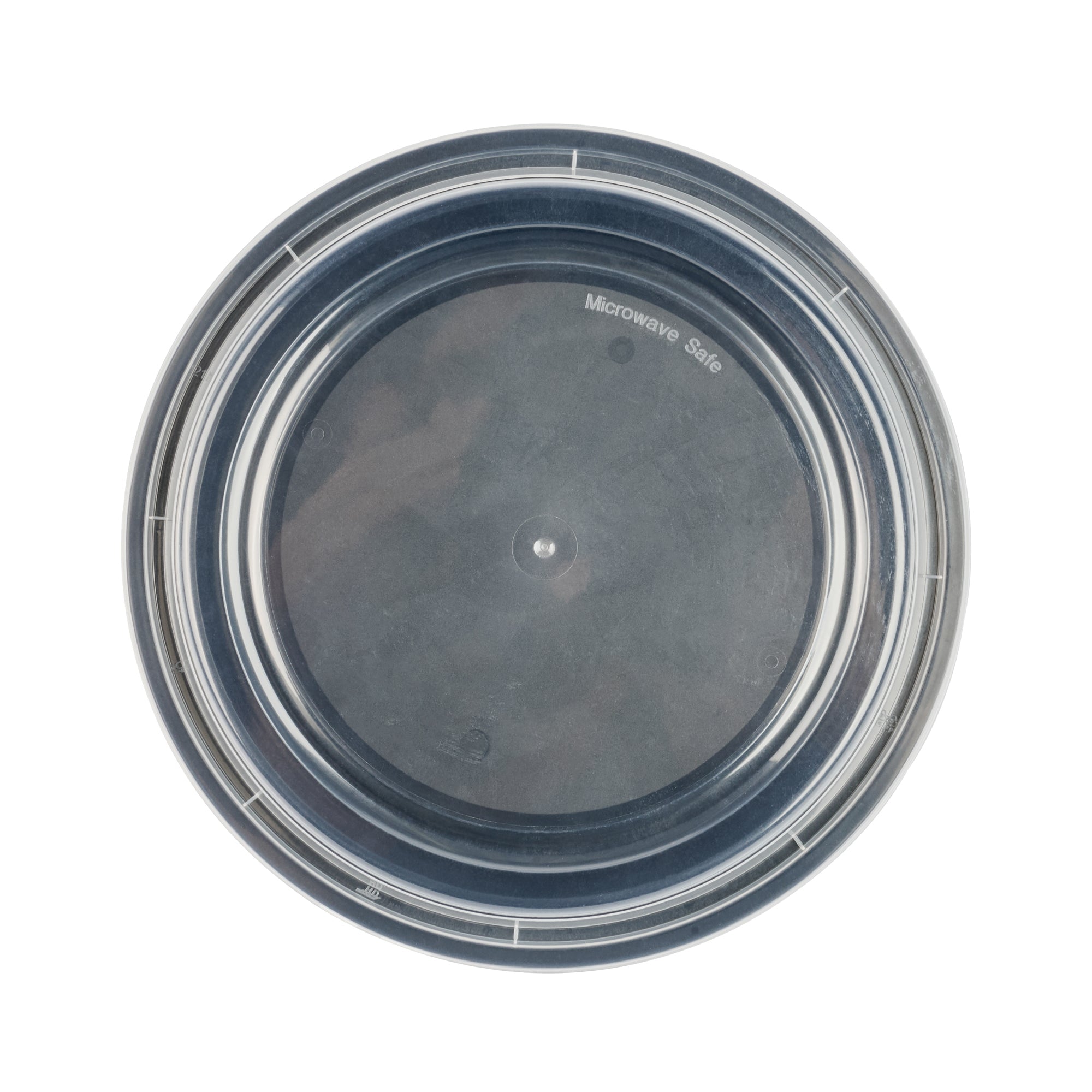 Asporto 48 oz Round Black Plastic To Go Box - with Clear Lid, Microwavable - 9" x 9" x 1 3/4" - 100 count box