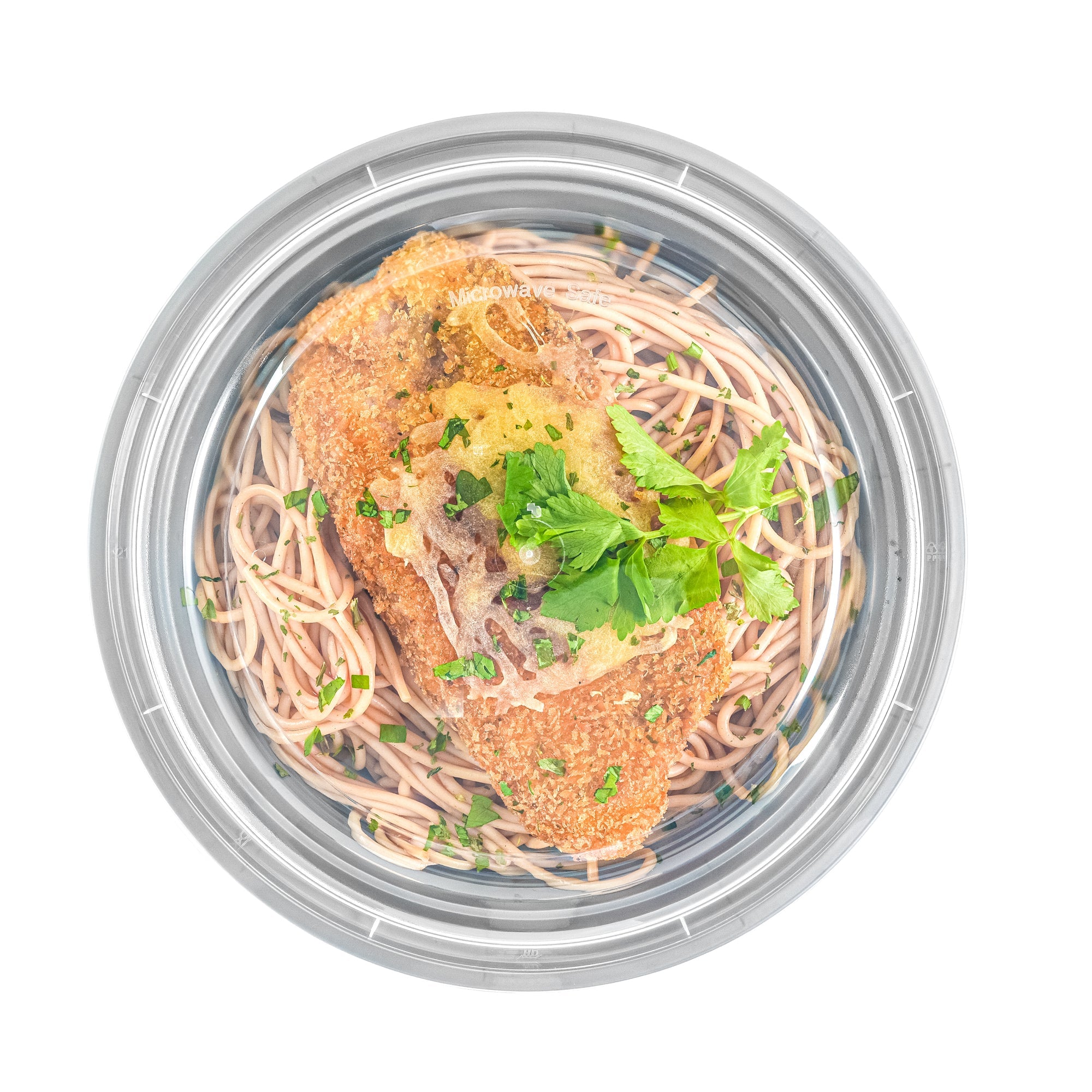 Asporto 48 oz Round Silver Plastic To Go Box - with Clear Lid, Microwavable - 9" x 9" x 1 3/4" - 100 count box