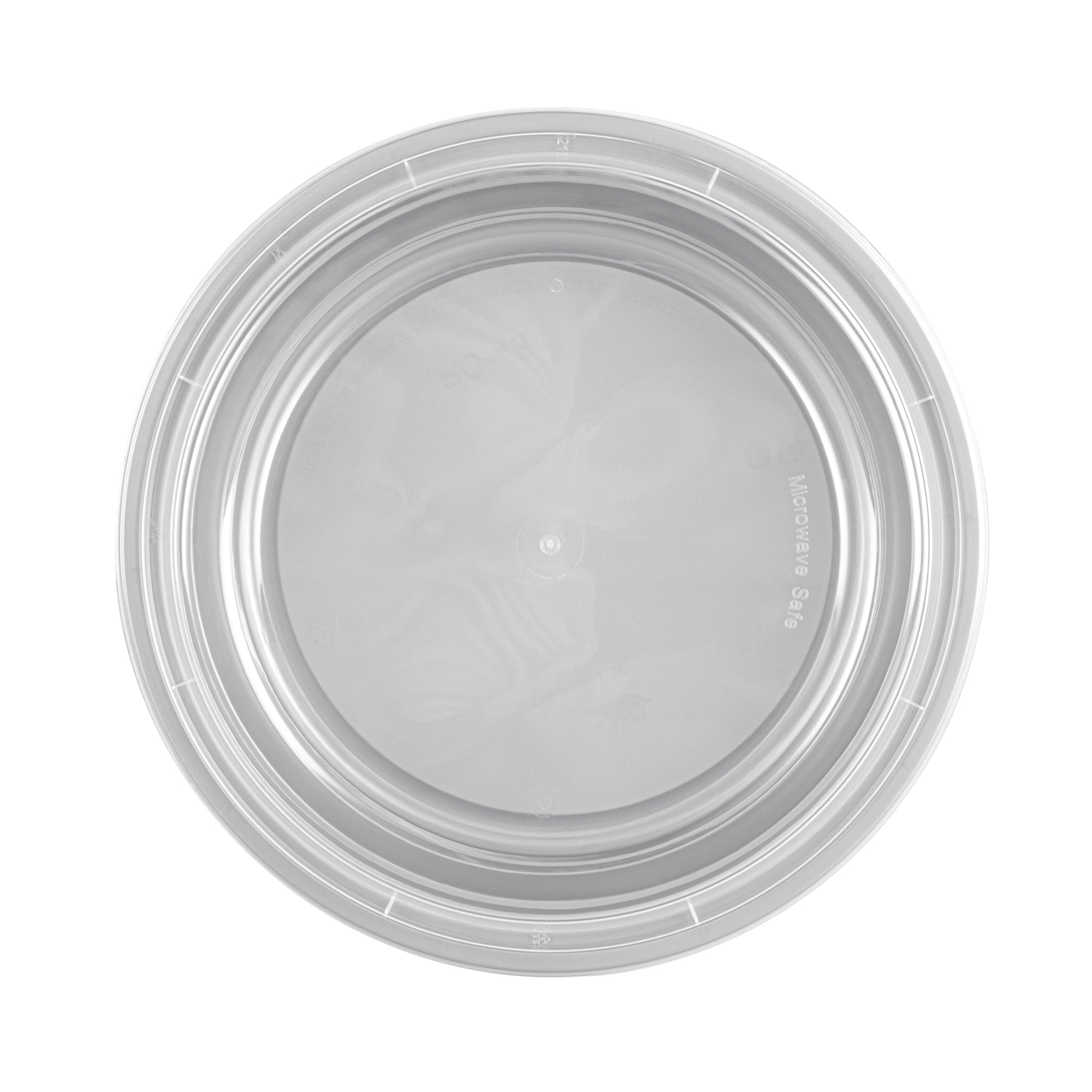 Asporto 48 oz Round Silver Plastic To Go Box - with Clear Lid, Microwavable - 9" x 9" x 1 3/4" - 100 count box