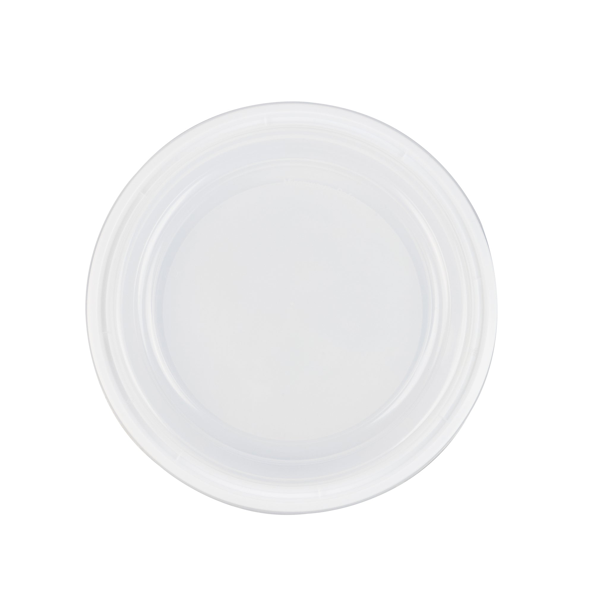 Asporto 48 oz Round White Plastic To Go Box - with Clear Lid, Microwavable - 9" x 9" x 1 3/4" - 50 count box