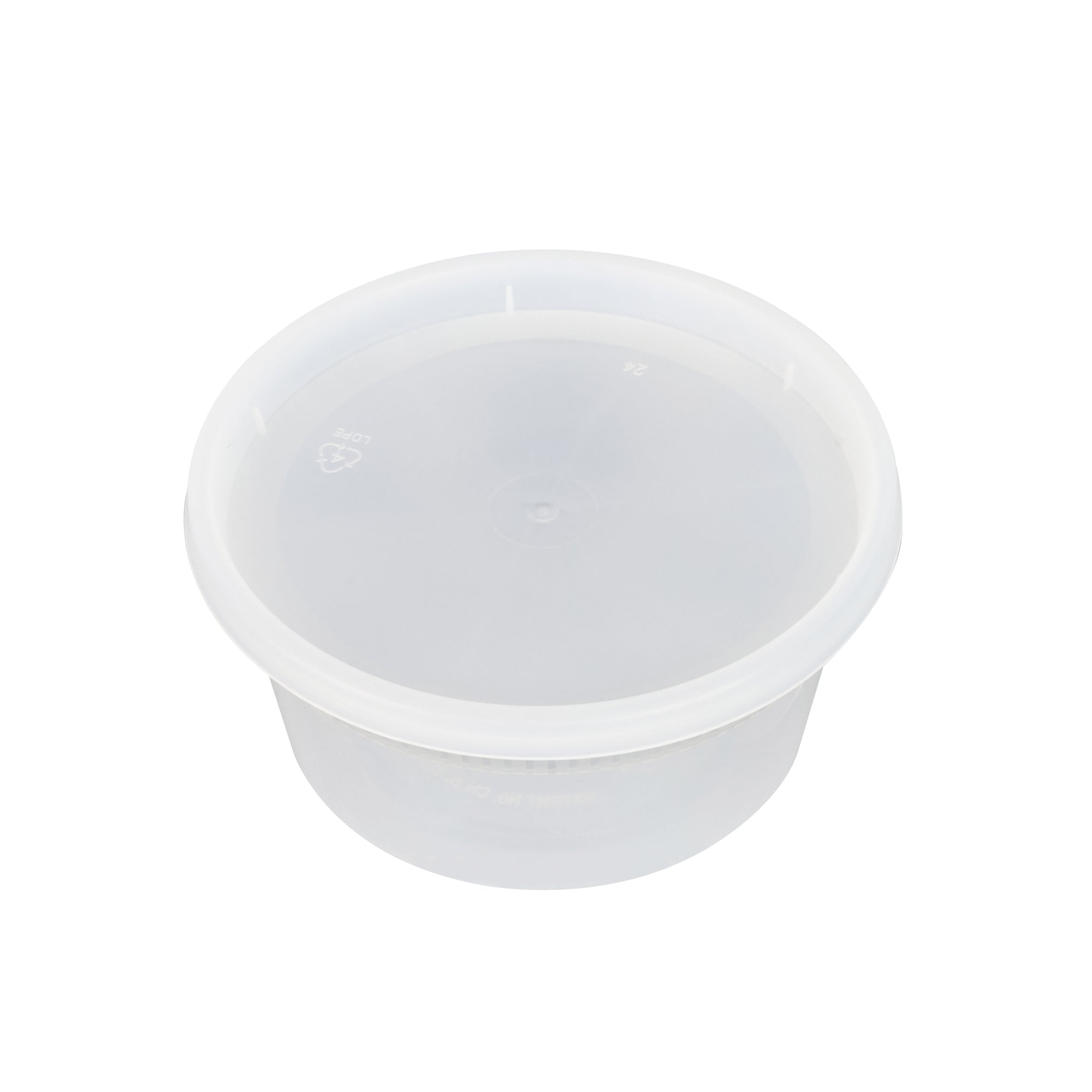 Asporto 12 oz Round Clear Plastic Soup Container - with Lid, Microwavable - 4 1/2" x 4 1/2" x 2 1/2" - 25 count box