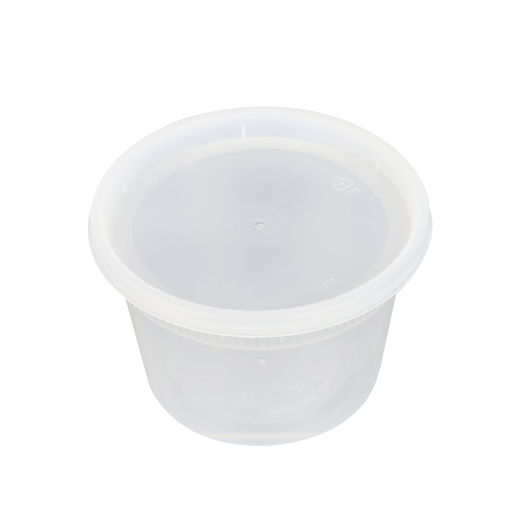 Asporto 16 oz Round Clear Plastic Soup Container - with Lid, Microwavable - 4 1/2" x 4 1/2" x 3" - 25 count box