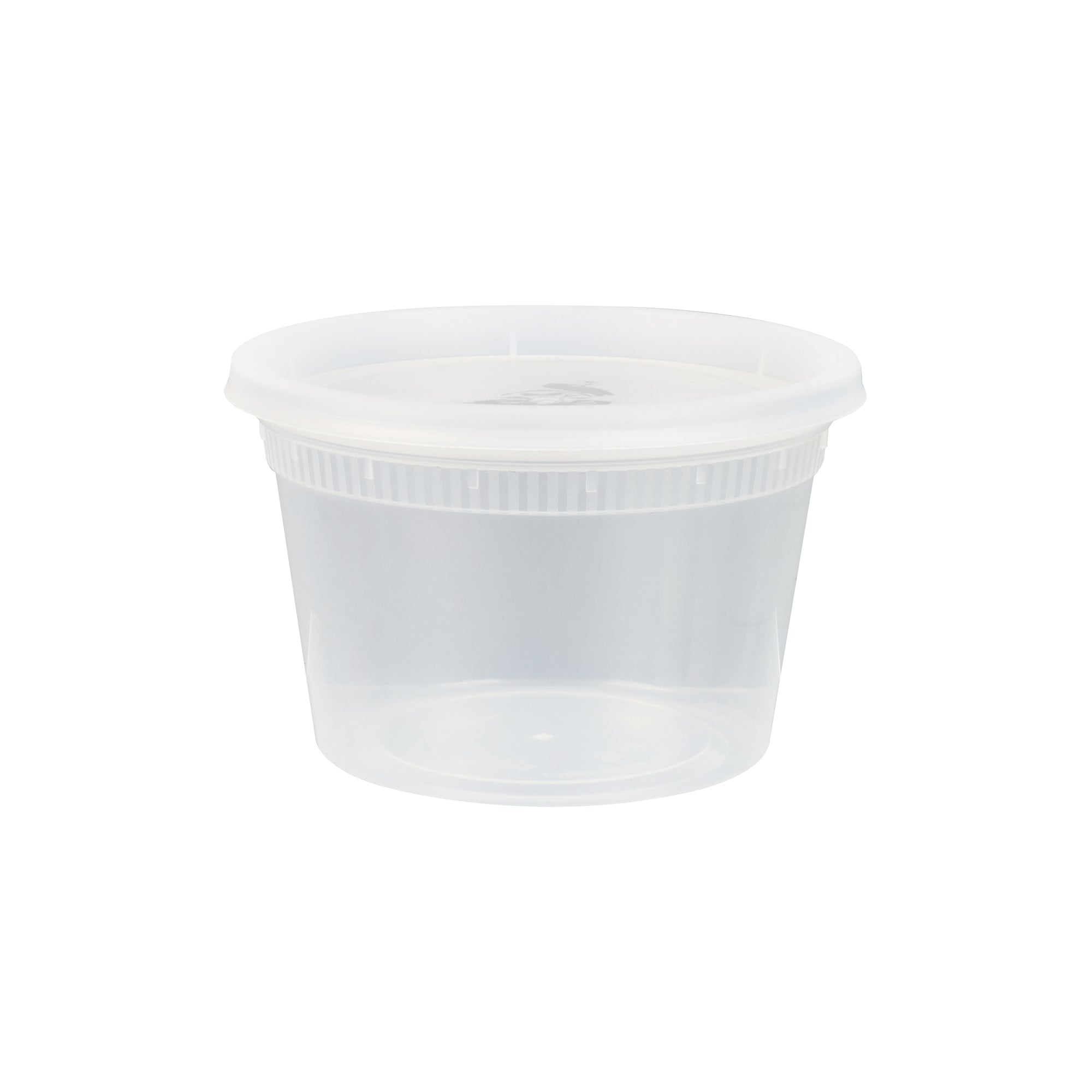 Asporto 16 oz Round Clear Plastic Soup Container - with Lid, Microwavable - 4 1/2" x 4 1/2" x 3" - 25 count box