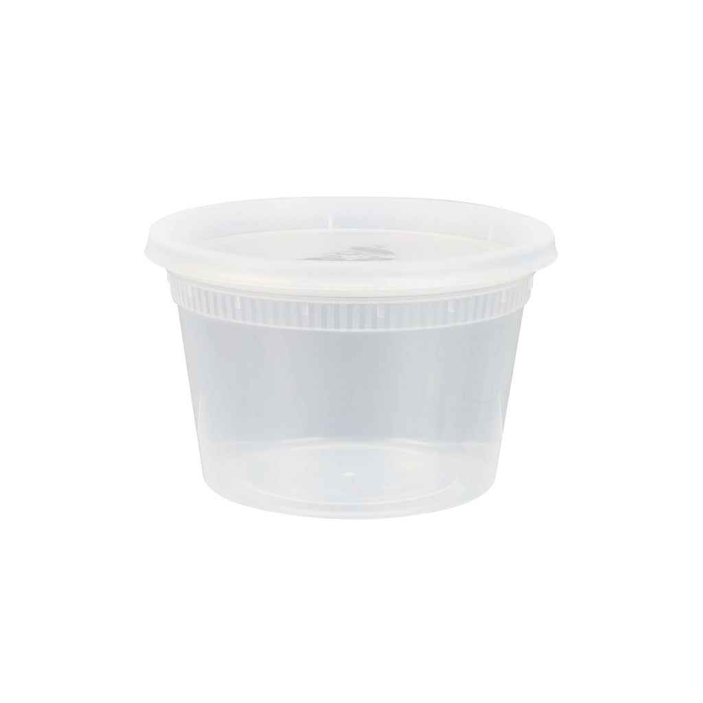 Asporto 16 oz Round Clear Plastic Soup Container - with Lid, Microwavable - 4 1/2" x 4 1/2" x 3" - 100 count box