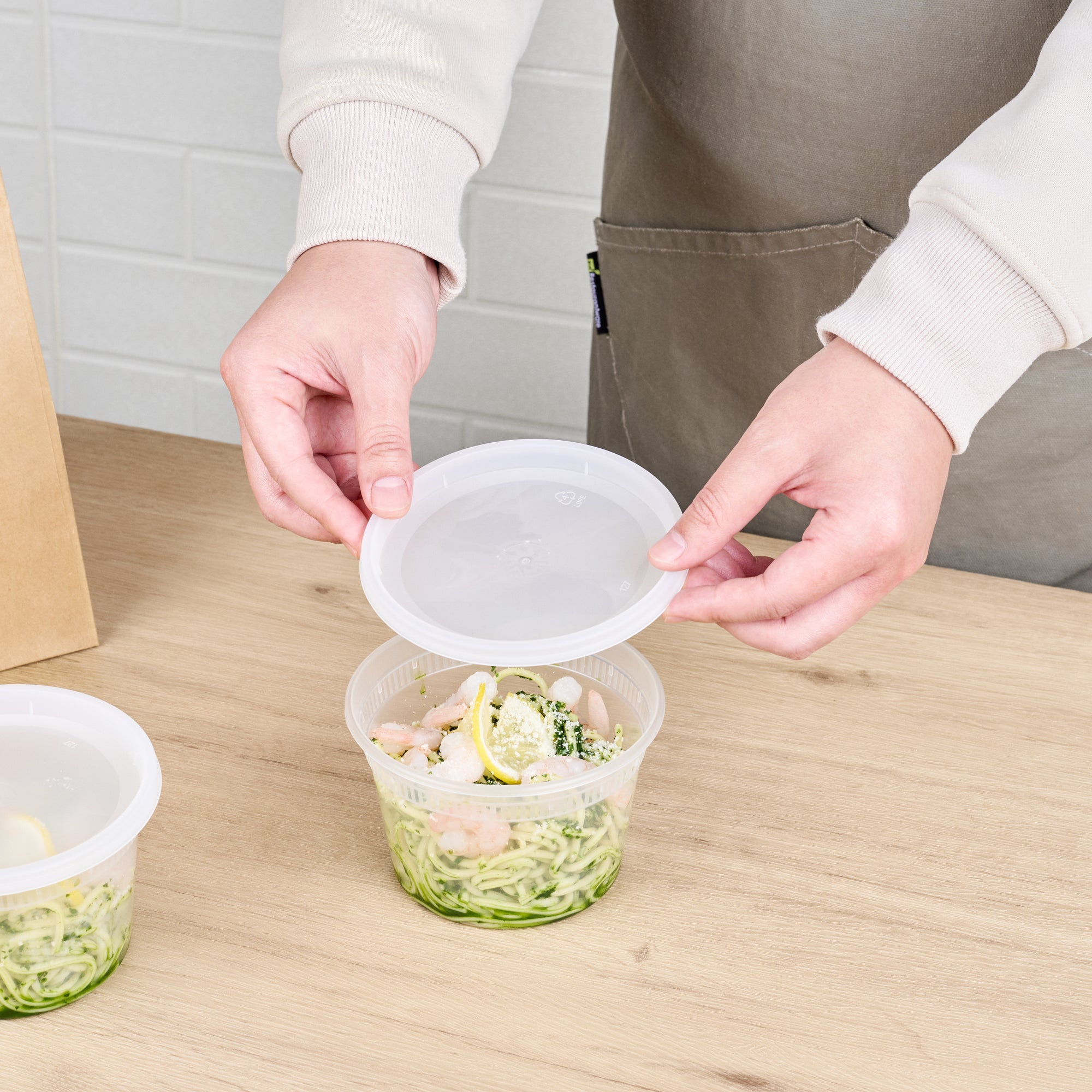 Asporto 16 oz Round Clear Plastic Soup Container - with Lid, Microwavable - 4 1/2" x 4 1/2" x 3" - 100 count box