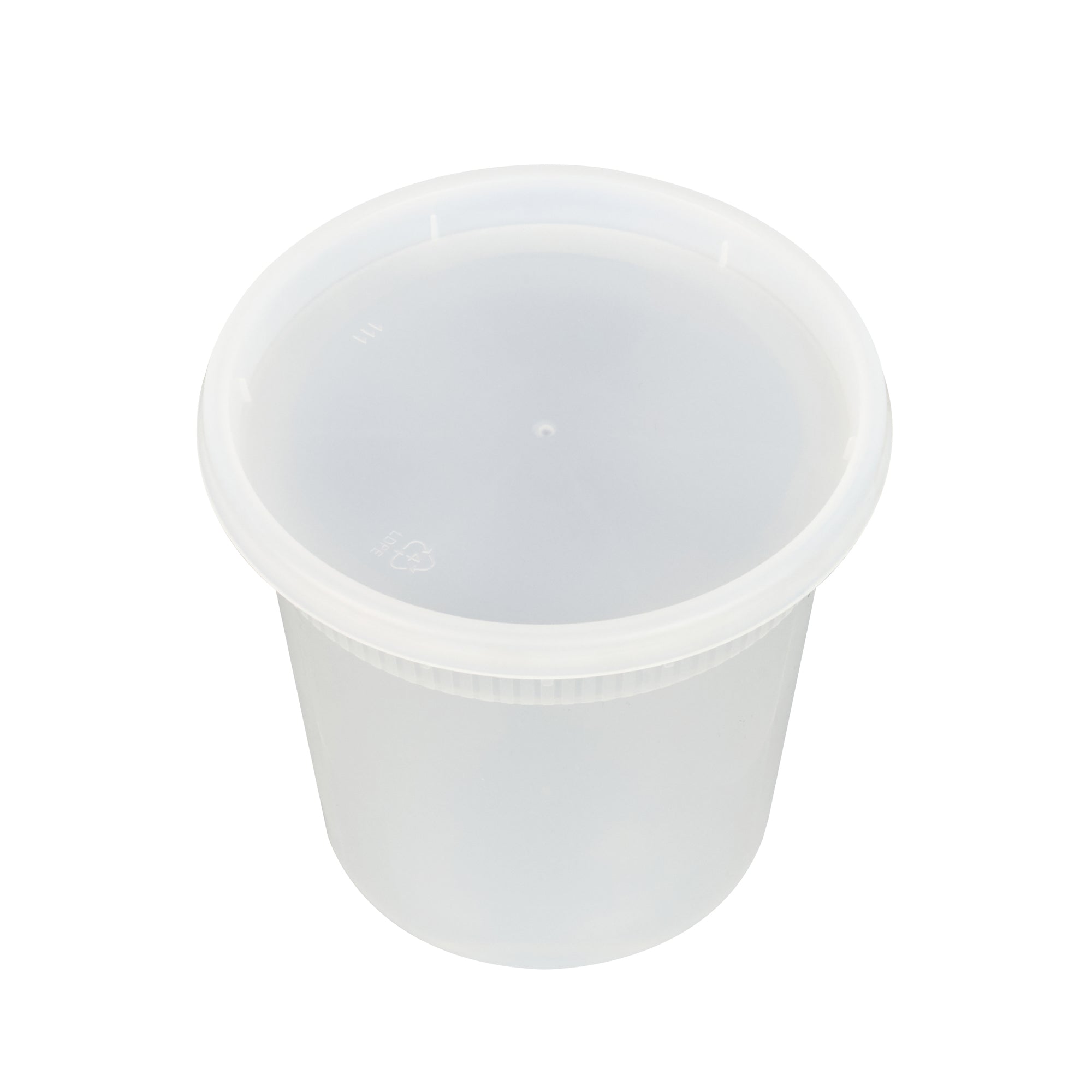 Asporto 24 oz Round Clear Plastic Soup Container - with Lid, Microwavable - 4 1/2" x 4 1/2" x 4 1/4" - 25 count box