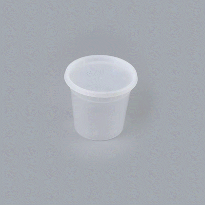Asporto 24 oz Round Clear Plastic Soup Container - with Lid, Microwavable - 4 1/2" x 4 1/2" x 4 1/4" - 25 count box