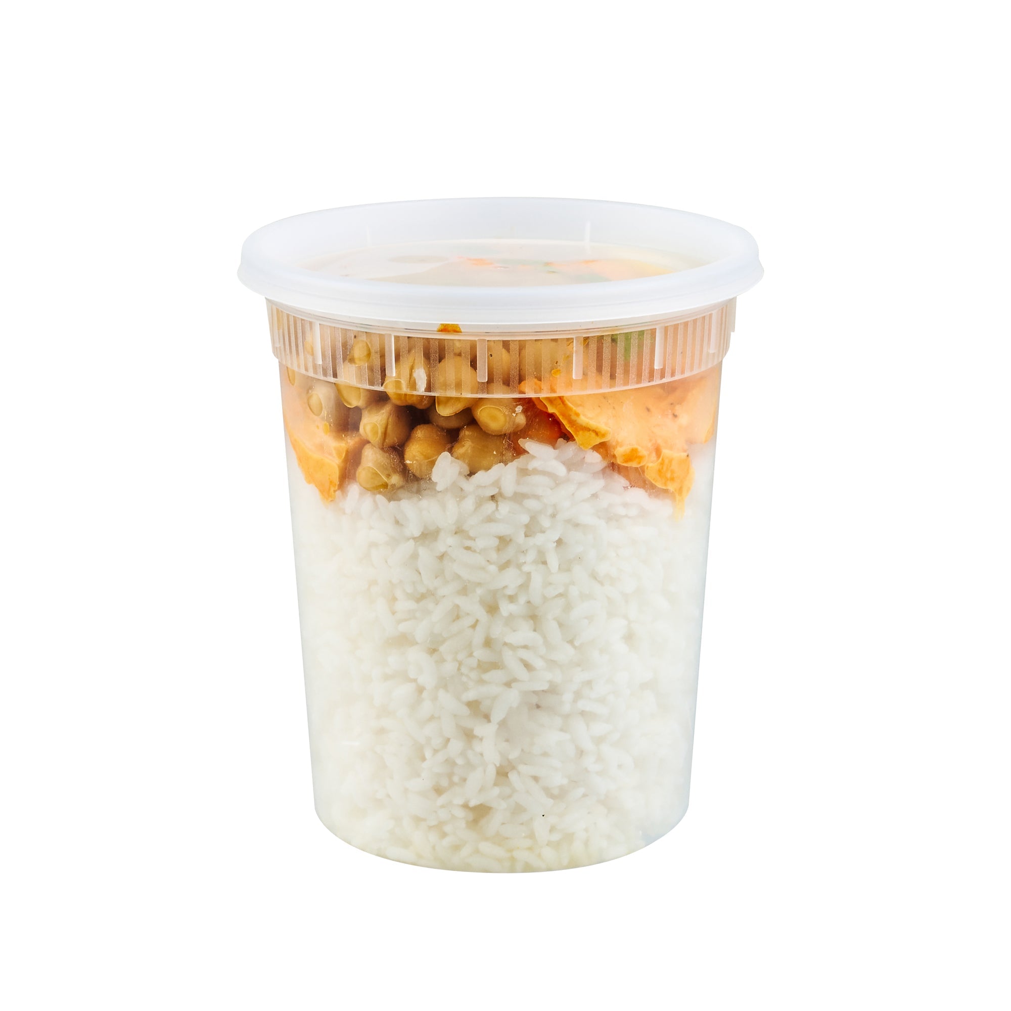 Asporto 32 oz Round Clear Plastic Soup Container - with Lid, Microwavable - 4 1/2" x 4 1/2" x 5 1/2" - 100 count box
