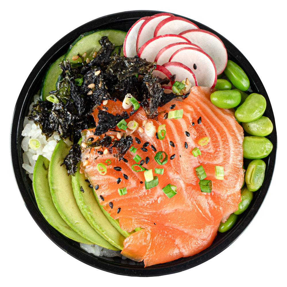 Mini Serve 7 oz Round Black Plastic Salad Bowl - 5" x 5" x 1 3/4" - 200 count box