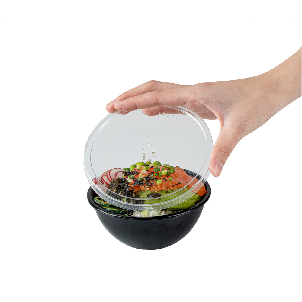Mini Serve Round Clear Plastic Lid - Fits 7 oz Salad Bowl - 200 count box