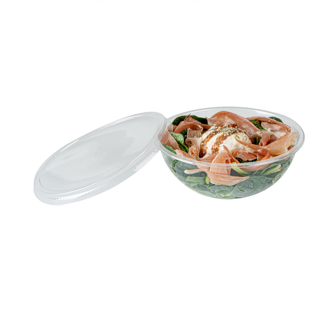 Maxi Serve 18 oz Round Clear Plastic Salad Bowl - 6" x 6" x 2 1/2" - 200 count box