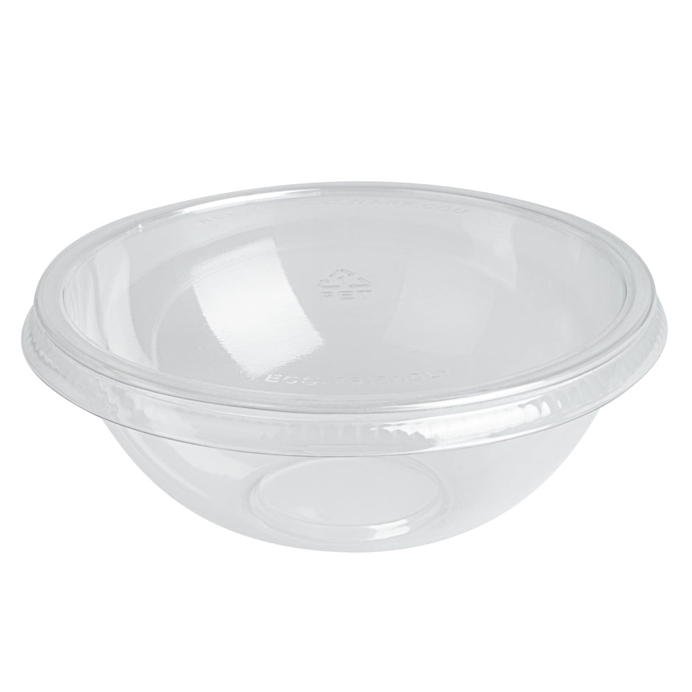 Maxi Serve 18 oz Round Clear Plastic Salad Bowl - 6" x 6" x 2 1/2" - 200 count box
