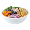 Maxi Serve 18 oz Round White Plastic Salad Bowl - 6" x 6" x 2 1/2" - 200 count box