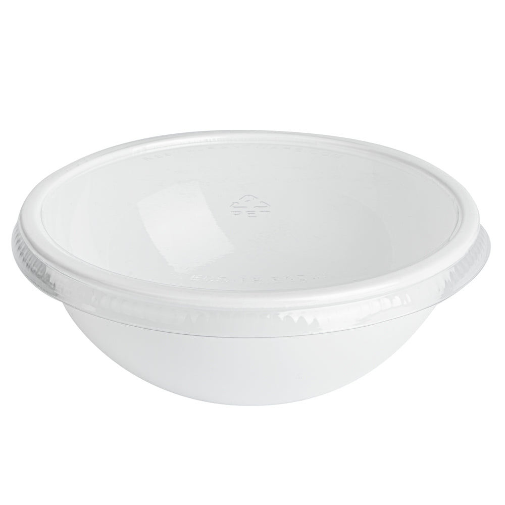 Maxi Serve 18 oz Round White Plastic Salad Bowl - 6" x 6" x 2 1/2" - 200 count box