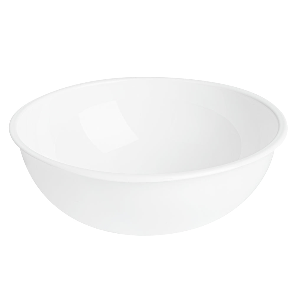 Maxi Serve 21 oz Round White Plastic Salad Bowl - 6 3/4" x 6 3/4" x 2 1/2" - 50 count box