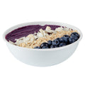 Maxi Serve 21 oz Round White Plastic Salad Bowl - 6 3/4" x 6 3/4" x 2 1/2" - 50 count box