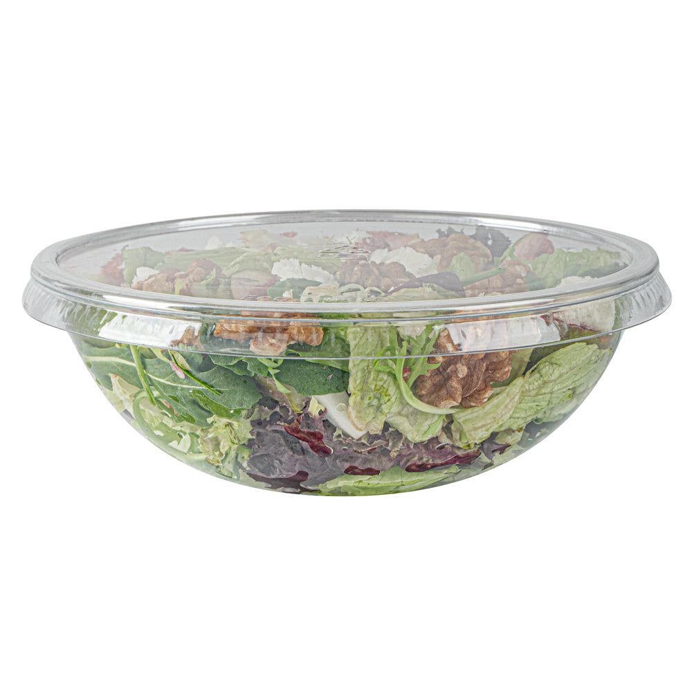 Maxi Serve Round Clear Plastic Lid - Fits 21 oz Salad Bowl - 200 count box