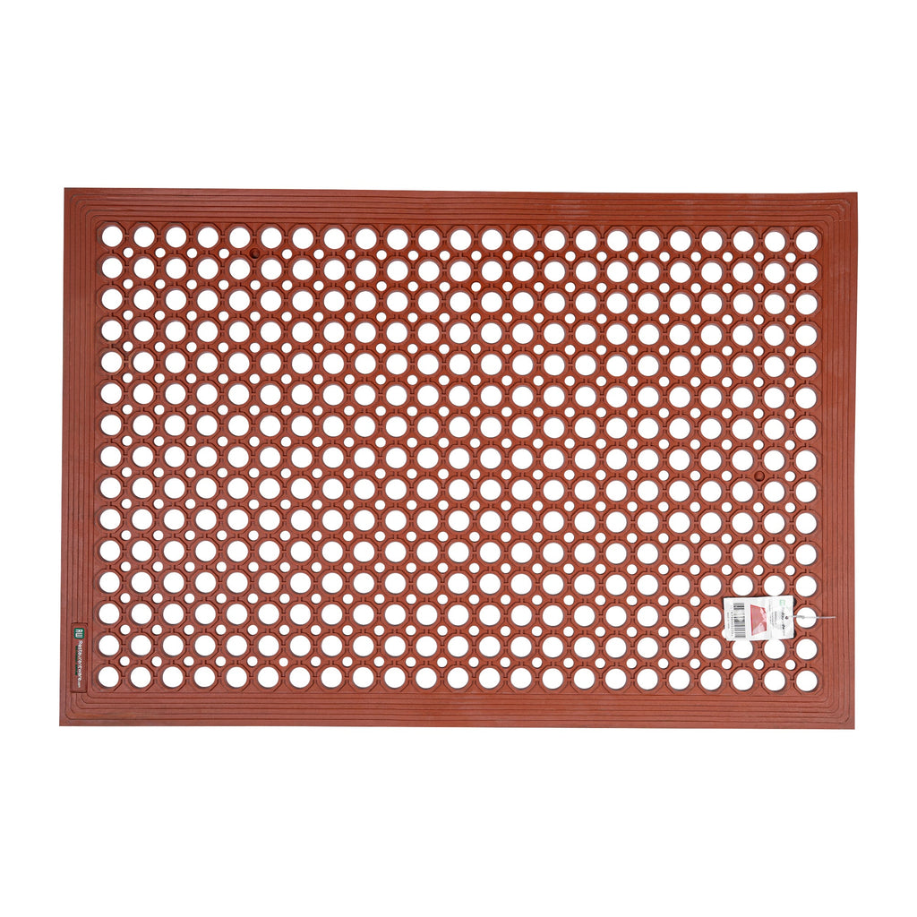Serve Secure Red Rubber Floor Mat - Anti-Fatigue, Grease-Resistant - 36" x 24" x 1/2" - 1 count box