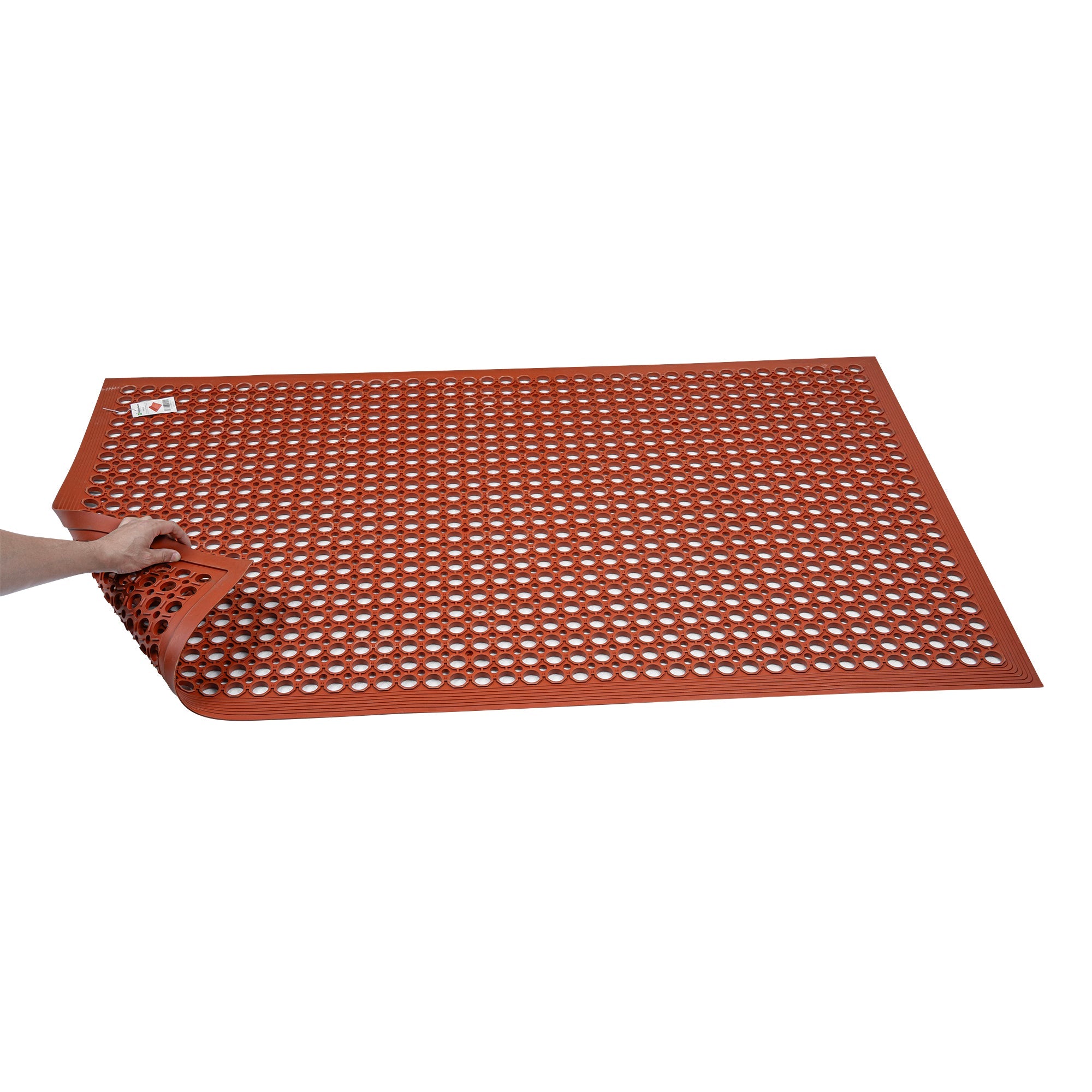 Serve Secure Red Rubber Floor Mat - Anti-Fatigue, Grease-Resistant - 60" x 36" x 1/2" - 1 count box
