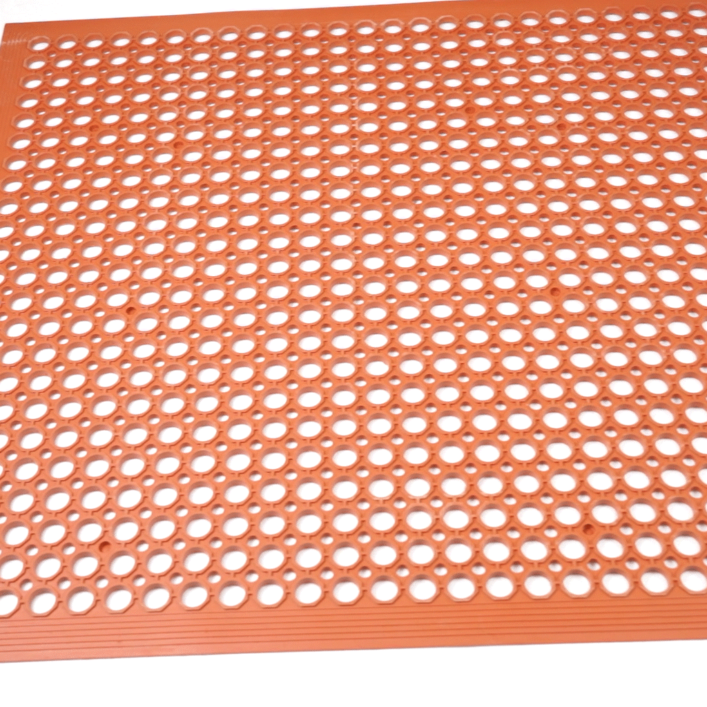 Serve Secure Red Rubber Floor Mat - Anti-Fatigue, Grease-Resistant - 60" x 36" x 1/2" - 1 count box