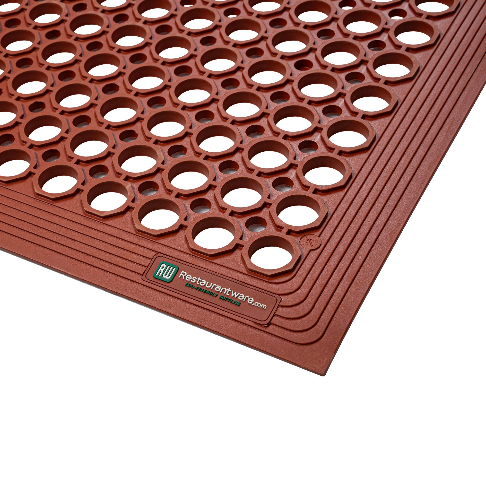 Serve Secure Red Rubber Floor Mat - Anti-Fatigue, Grease-Resistant - 60" x 36" x 1/2" - 1 count box