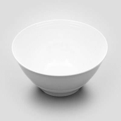 Voga 74 oz Round White Melamine Large Bowl - Incline - 8 1/2" x 8 1/2" x 4 1/4" - 10 count box