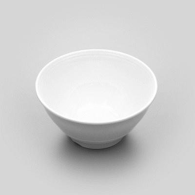 Voga 16 oz Round White Melamine Small Bowl - Incline - 6" x 6" x 3" - 10 count box