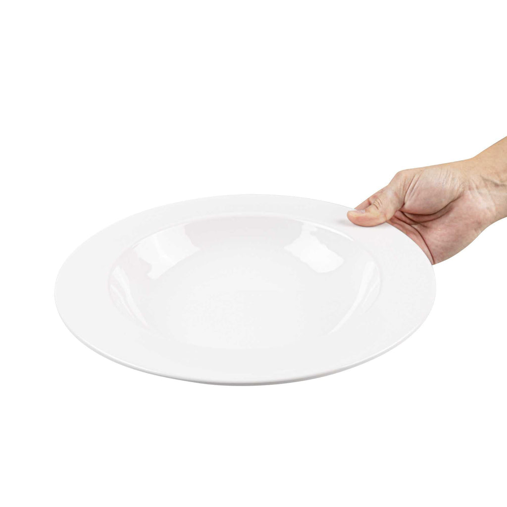 Voga 36 oz Round White Melamine Large Bowl - Classic - 12" x 12" x 2" - 10 count box