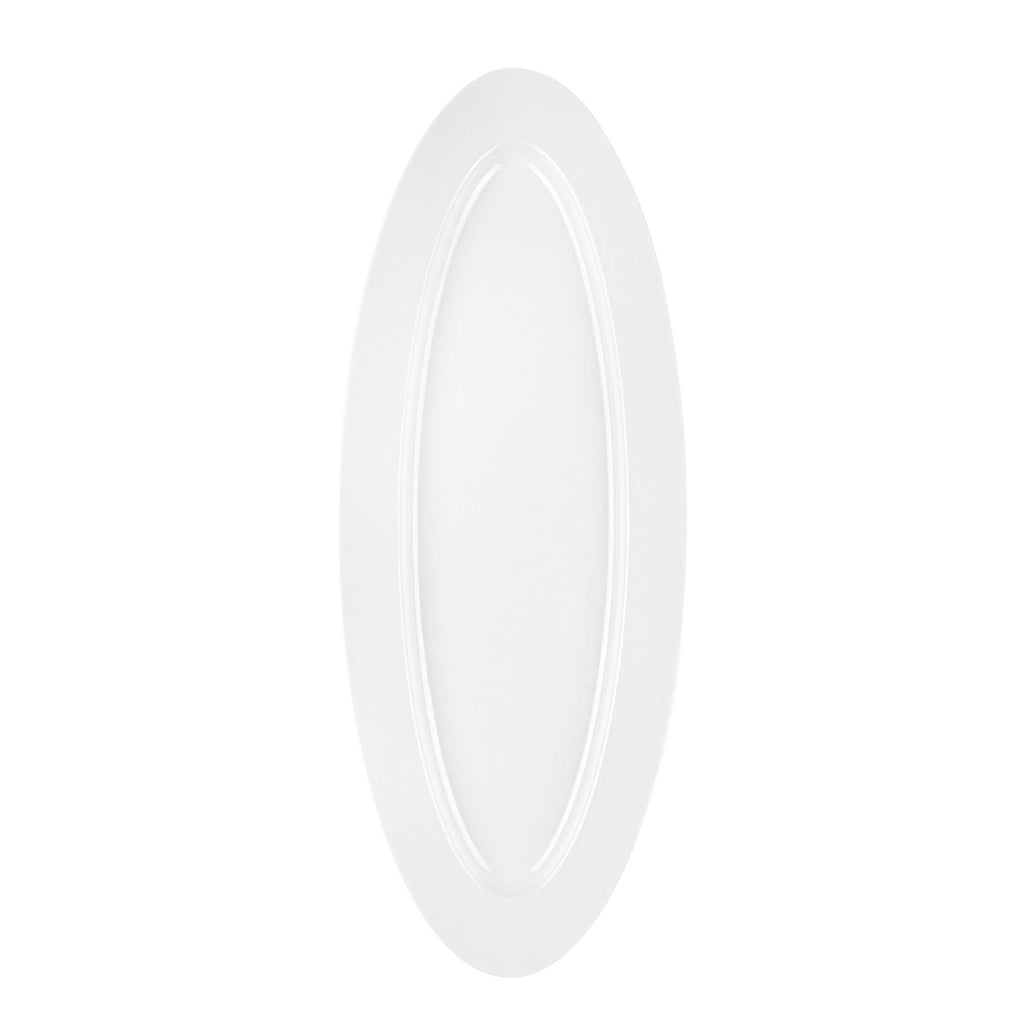 Voga Oval White Melamine Serving Plate - 23" x 9" x 1 3/4" - 2 count box