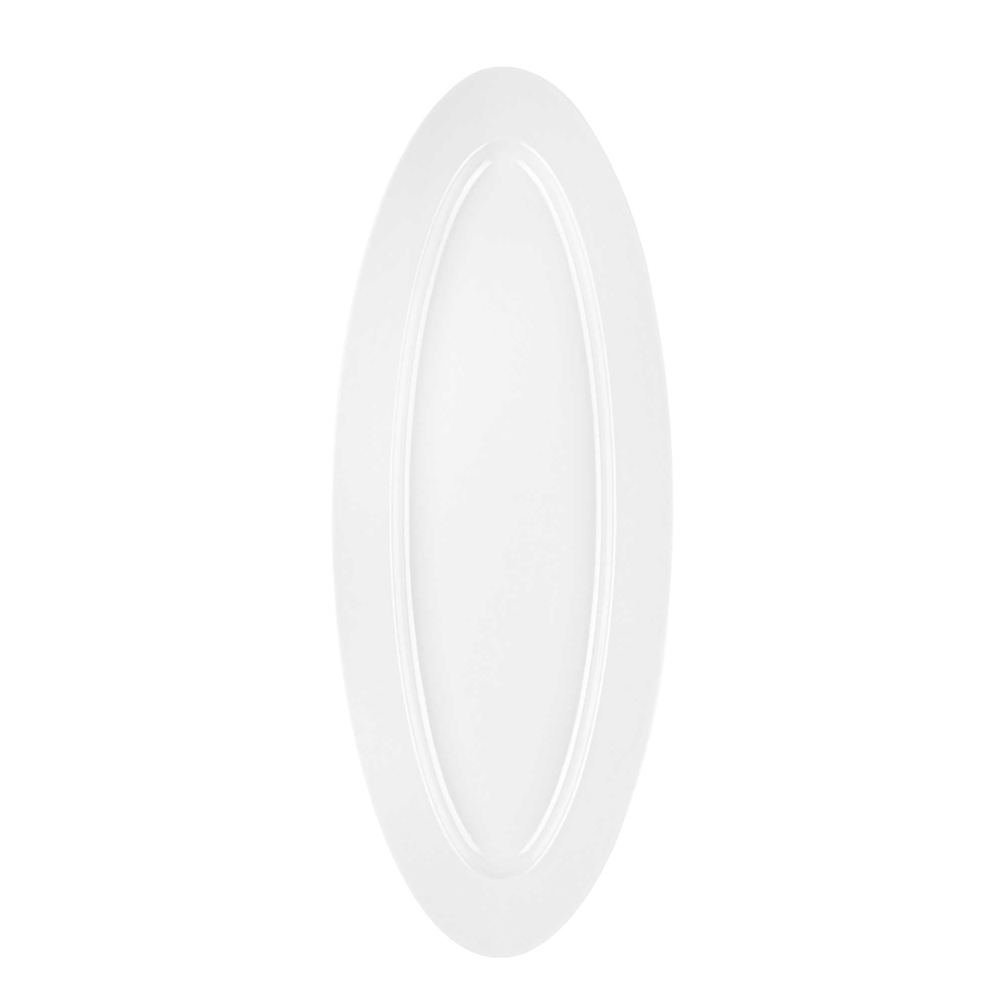 Voga Oval White Melamine Serving Plate - 23" x 9" x 1 3/4" - 2 count box