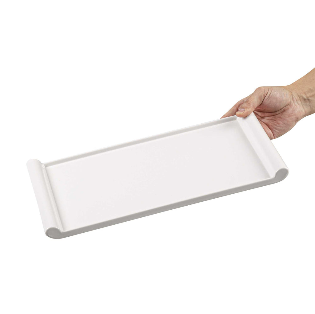 Voga Rectangle White Melamine Large Plate - Japonais - 14" x 8 1/4" x 1" - 10 count box