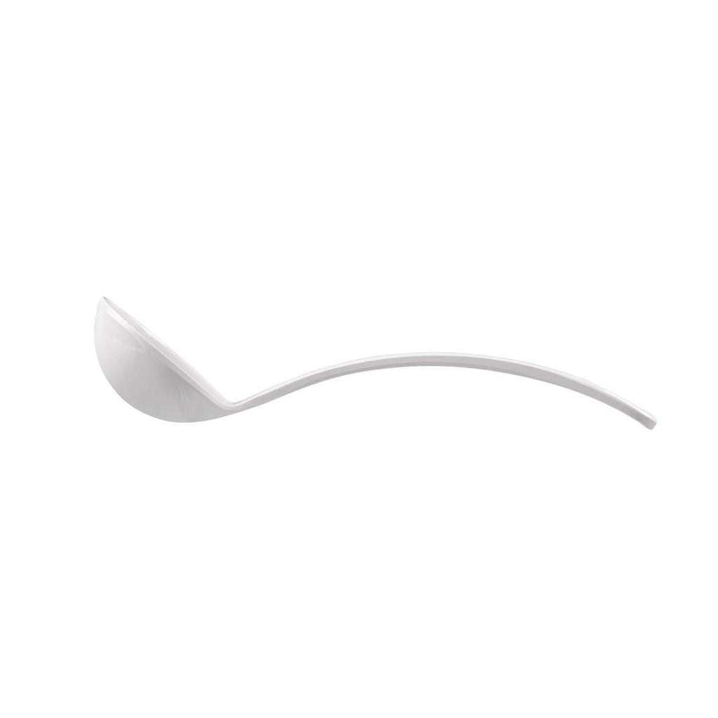 Voga 3 oz White Melamine Ladle - 10 1/2" x 2 1/4" x 2 1/4" - 10 count box