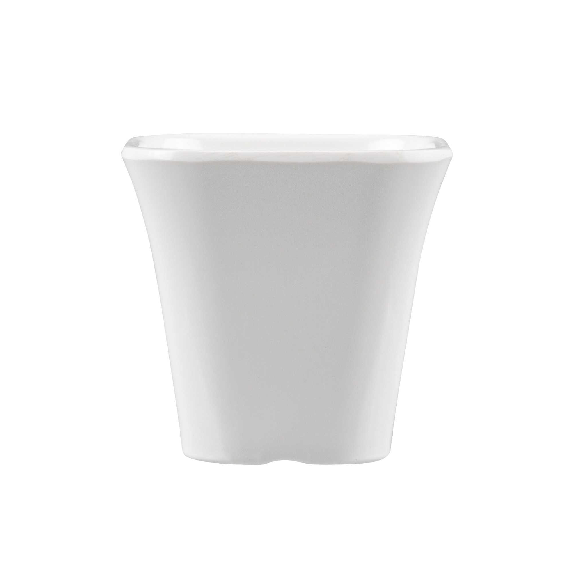 Voga 6 oz Square White Melamine Tasting Cup - Kova - 3" x 3" x 2 3/4" - 10 count box