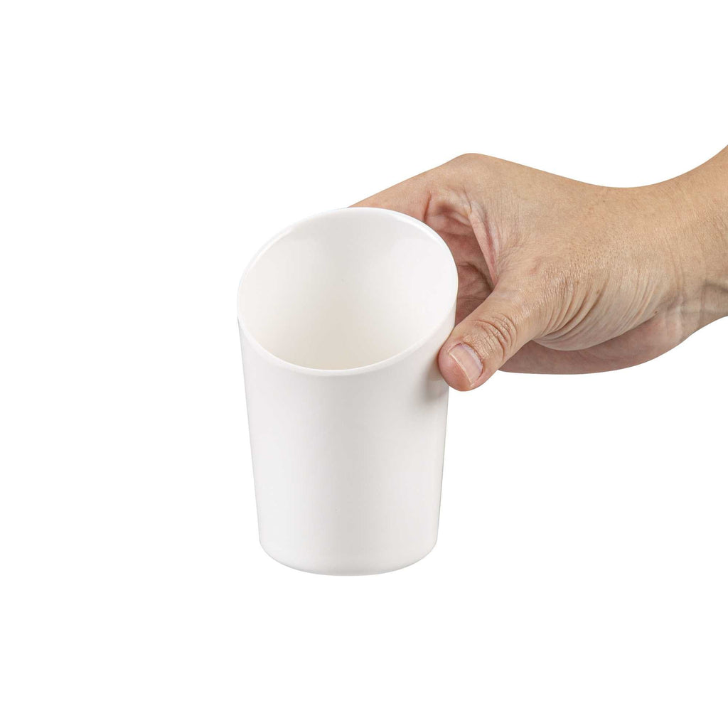 Voga 9 oz Round White Melamine Cup - Incline - 3" x 3" x 3" - 10 count box