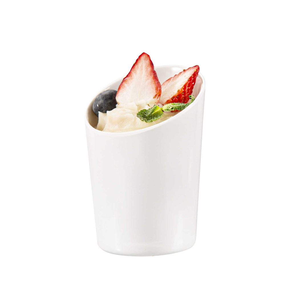 Voga 9 oz Round White Melamine Cup - Incline - 3" x 3" x 3" - 10 count box