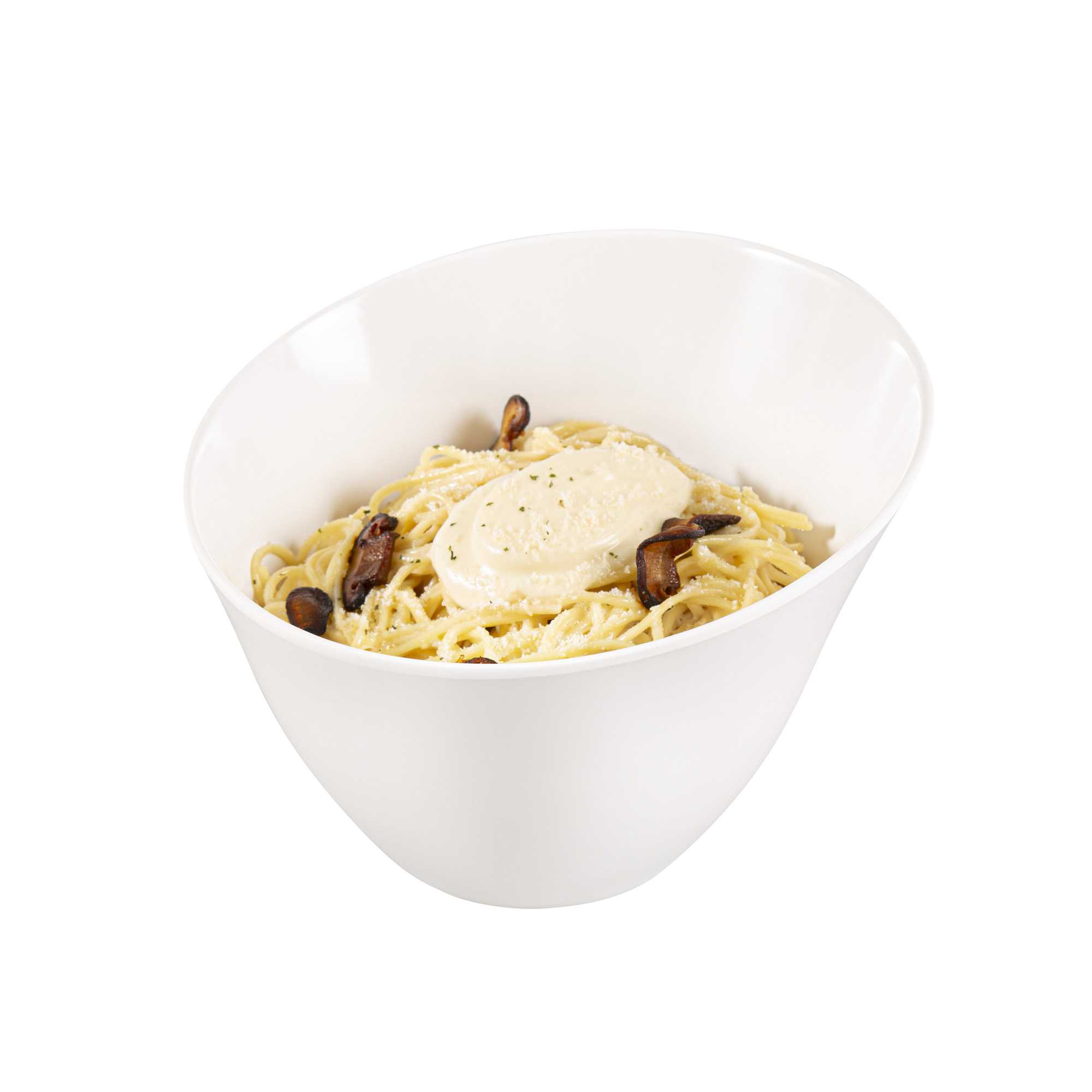 Voga 60 oz Round White Melamine Large Bowl - Incline Face - 8" x 8" x 5 1/2" - 2 count box