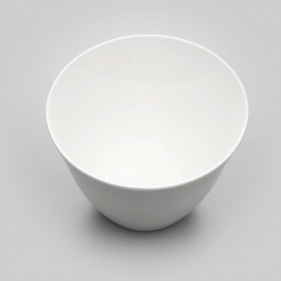 Voga 60 oz Round White Melamine Large Bowl - Incline Face - 8" x 8" x 5 1/2" - 2 count box