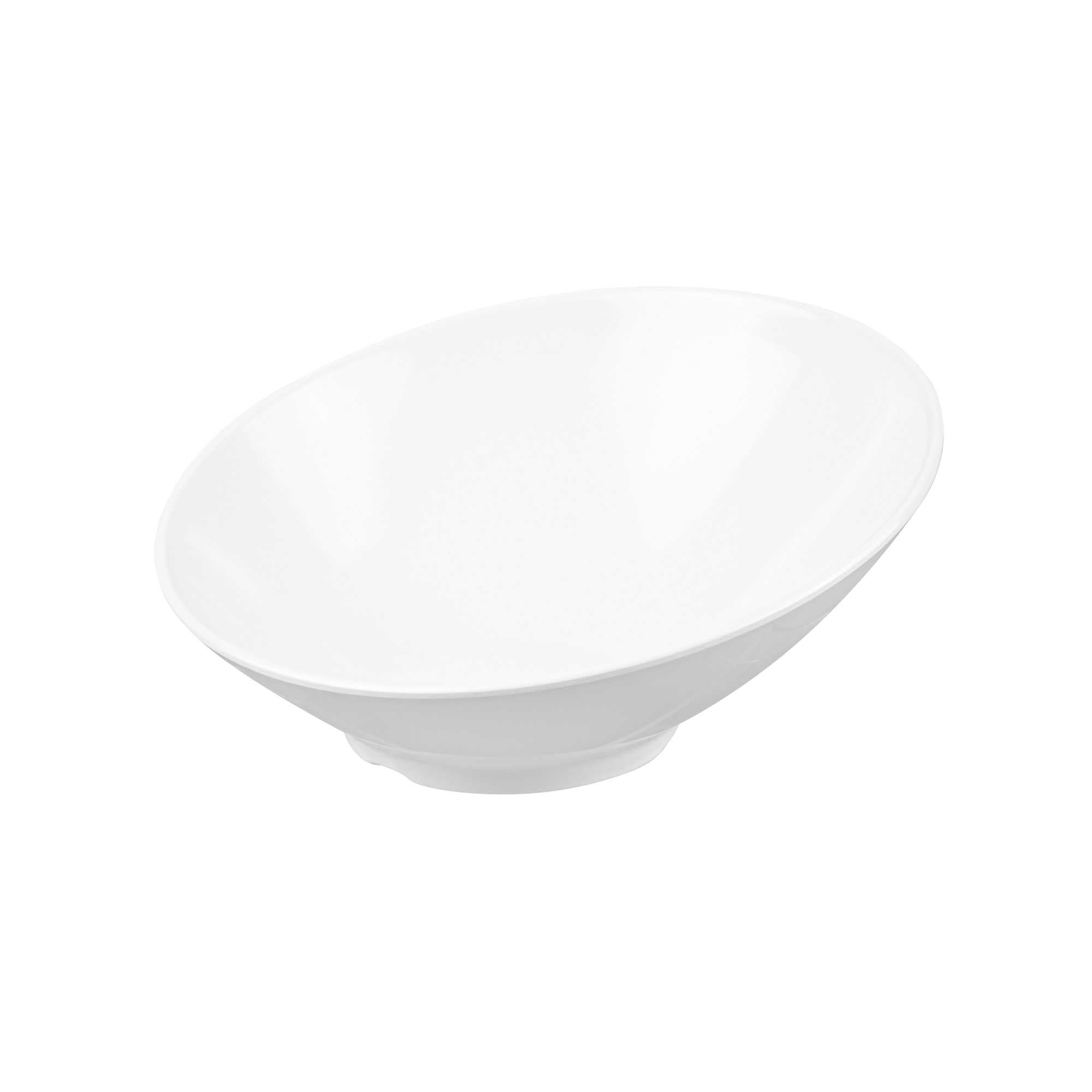 Voga 22 oz Round White Melamine Wide Bowl - Incline Face - 9" x 9" x 2" - 2 count box