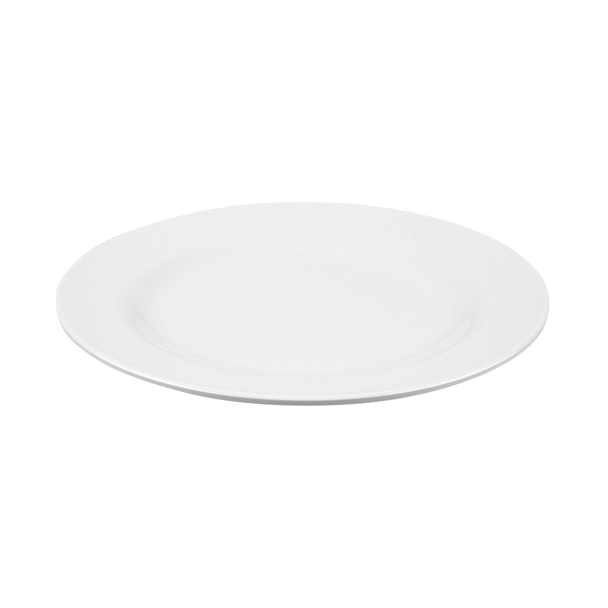 Voga Round White Melamine Large Plate - Classic, Rimmed - 10" x 10" x 3/4" - 10 count box