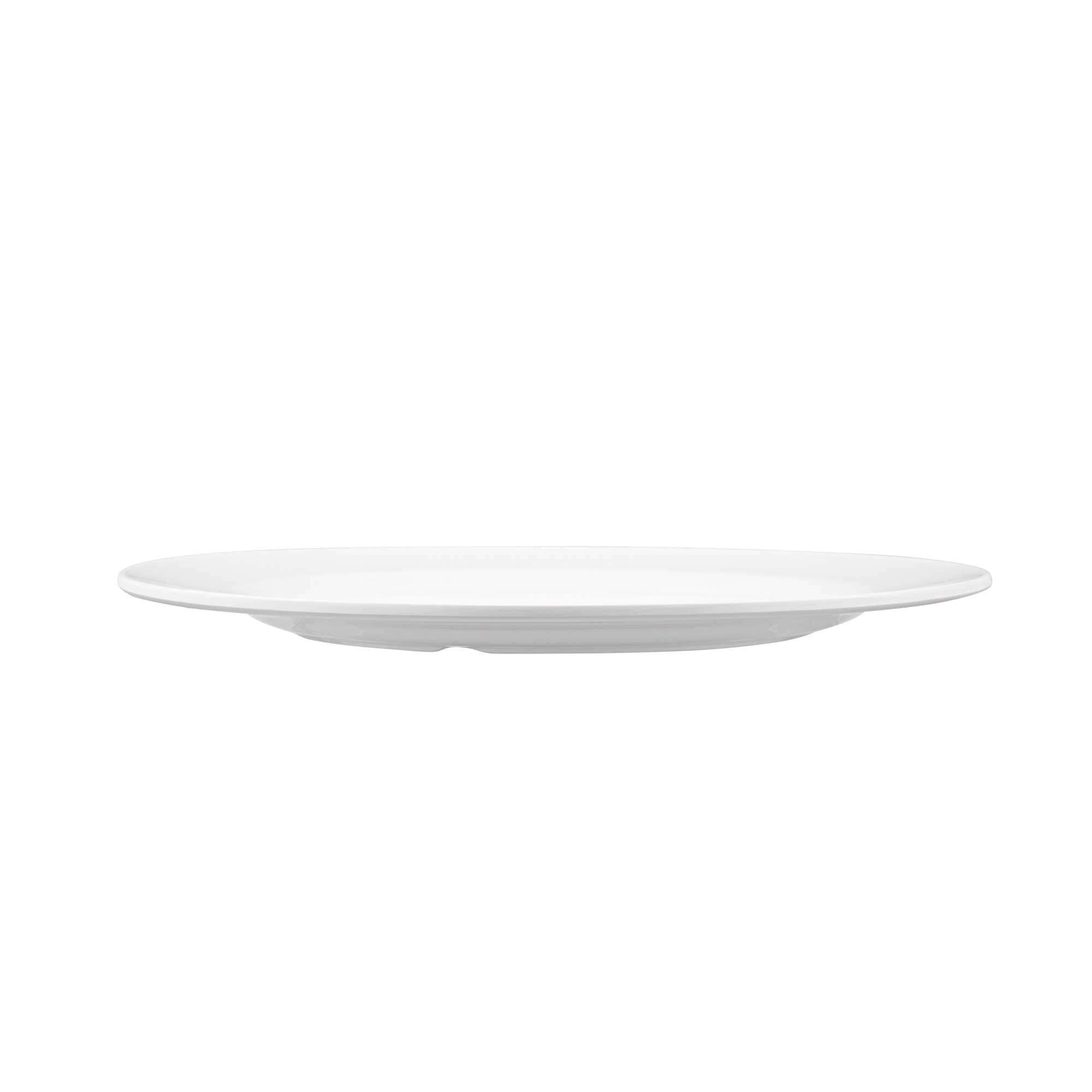 Voga Round White Melamine Extra Large Plate - Classic, Rimmed - 12" x 12" x 3/4" - 10 count box