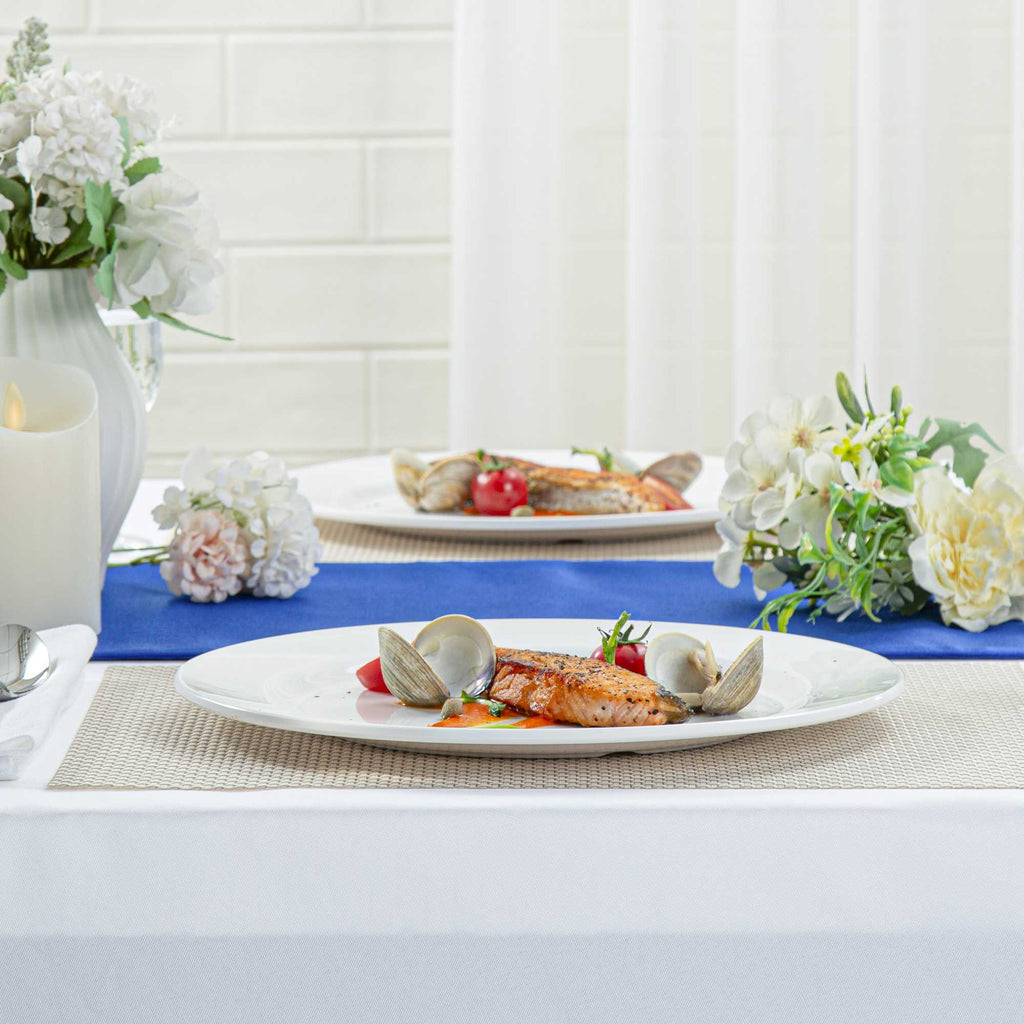 Voga Round White Melamine Extra Large Plate - Classic, Rimmed - 12" x 12" x 3/4" - 10 count box