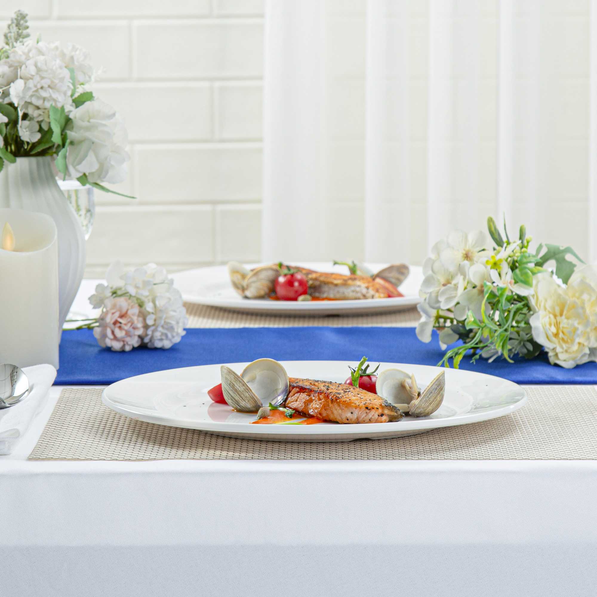 Voga Round White Melamine Extra Large Plate - Classic, Rimmed - 12" x 12" x 3/4" - 10 count box