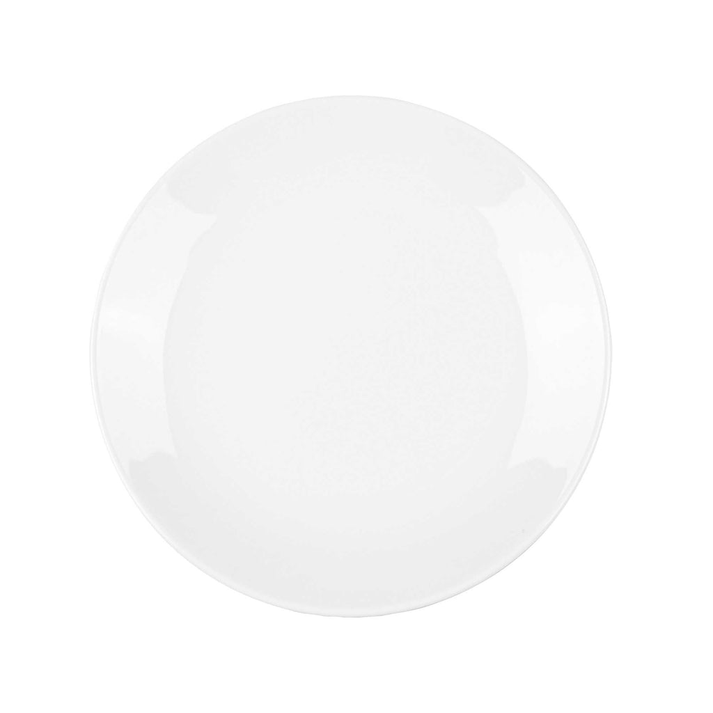 Voga Round White Melamine Small Plate - Classic, Rimless - 6" x 6" x 1" - 10 count box
