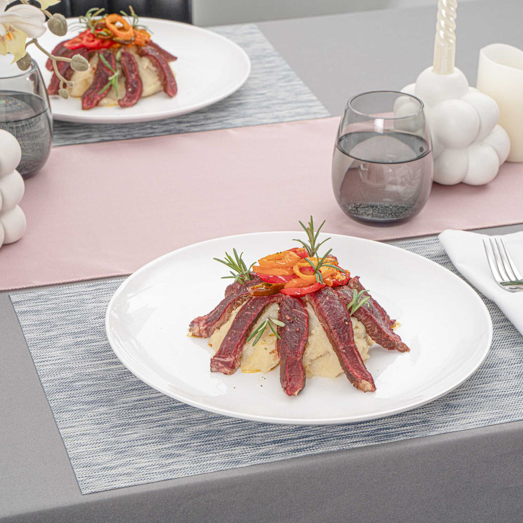 Voga Round White Melamine Extra Large Plate - Classic, Rimless - 12" x 12" x 1 1/4" - 10 count box