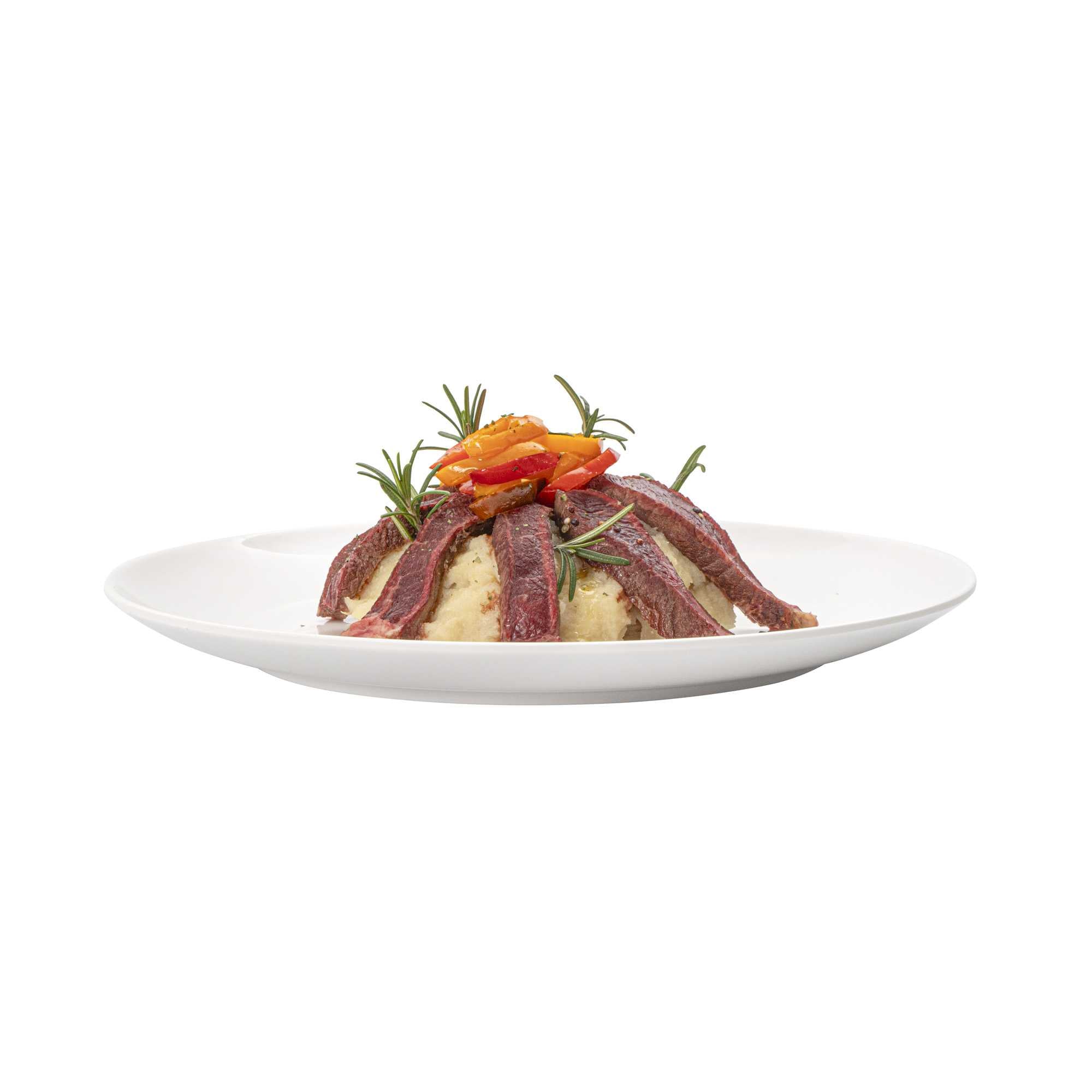 Voga Round White Melamine Extra Large Plate - Classic, Rimless - 12" x 12" x 1 1/4" - 10 count box